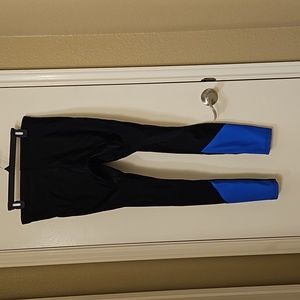 LNWOT Men's UPF 50+ Active Water Leggings Swim Tights Long Trunks Black & Blue M